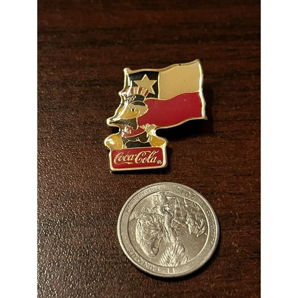 Vintage 1984 Los Angeles Olympics Coca Cola Sam Eagle Chile Flag Lapel Pin‎